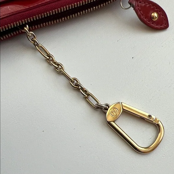 Louis Vuitton Cherry Red Patent Leather Pouch card holder keychain - Picture 8 of 8